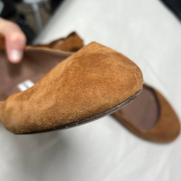 Tabitha Simmons Cognac Kid Suede Daria Ankle-Wrap Flats Sz 6.5 - Picture 7 of 15